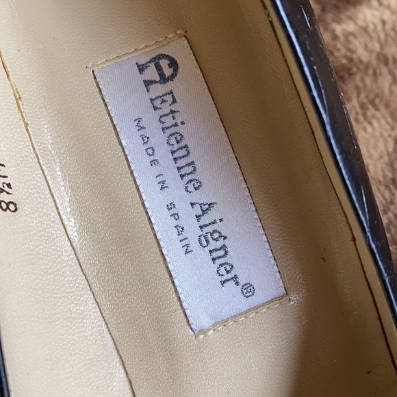 ETIENNE AIGNER 8-1/2M Black “Croc” Pumps Spain - Picture 7 of 9